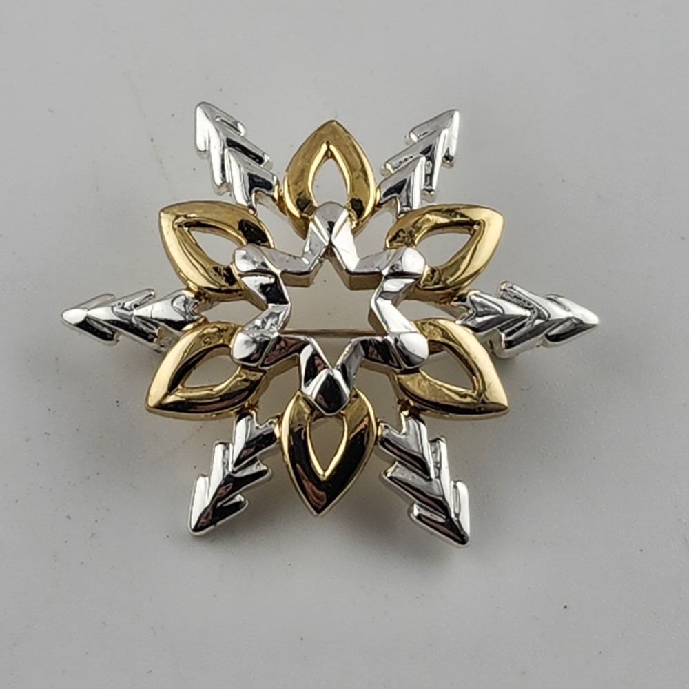 Vintage‎ Napier Double Starburst Two Tone Brooch